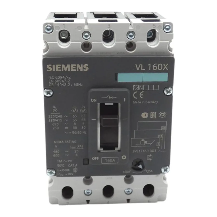 Автоматический выключатель SIEMENS VL 160X 3VL1716-1DD33-0AA0 CIRCUIT BREAKER 16