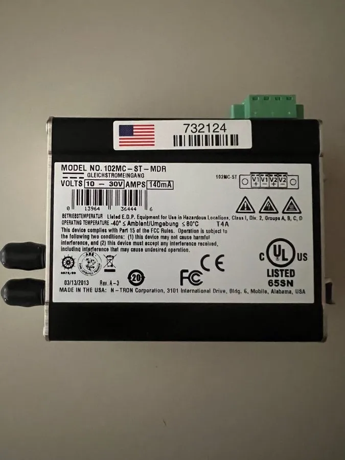 Медиаконвертер RED LION N-TRON MEDIA CONVERTER, MODEL 102MCST MDR — фото лота 1