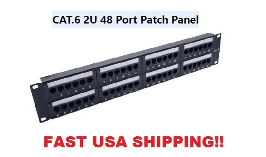 Патч-панель 48-port Cat6 2U Patch Panel, 110 Type (568A/B) — фото лота 1