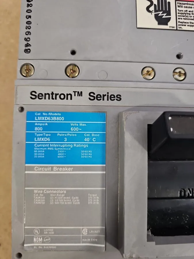 Автоматический выключатель SIEMENS SENTRON SERIES 800 AMP CIRCUIT BREAKER 600 VA
