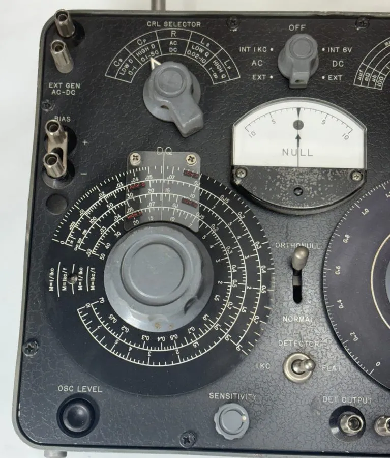 Тестер Vintage General Radio Co 1650-A Impedance Bridge LCR Meter Pat 2826392 Ge — фото лота 2