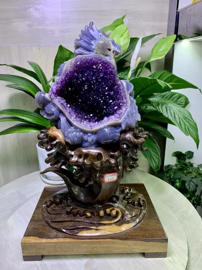 Лабораторный прибор 18.04LB TOP Natural citrine geode quartz cluster crystal cat