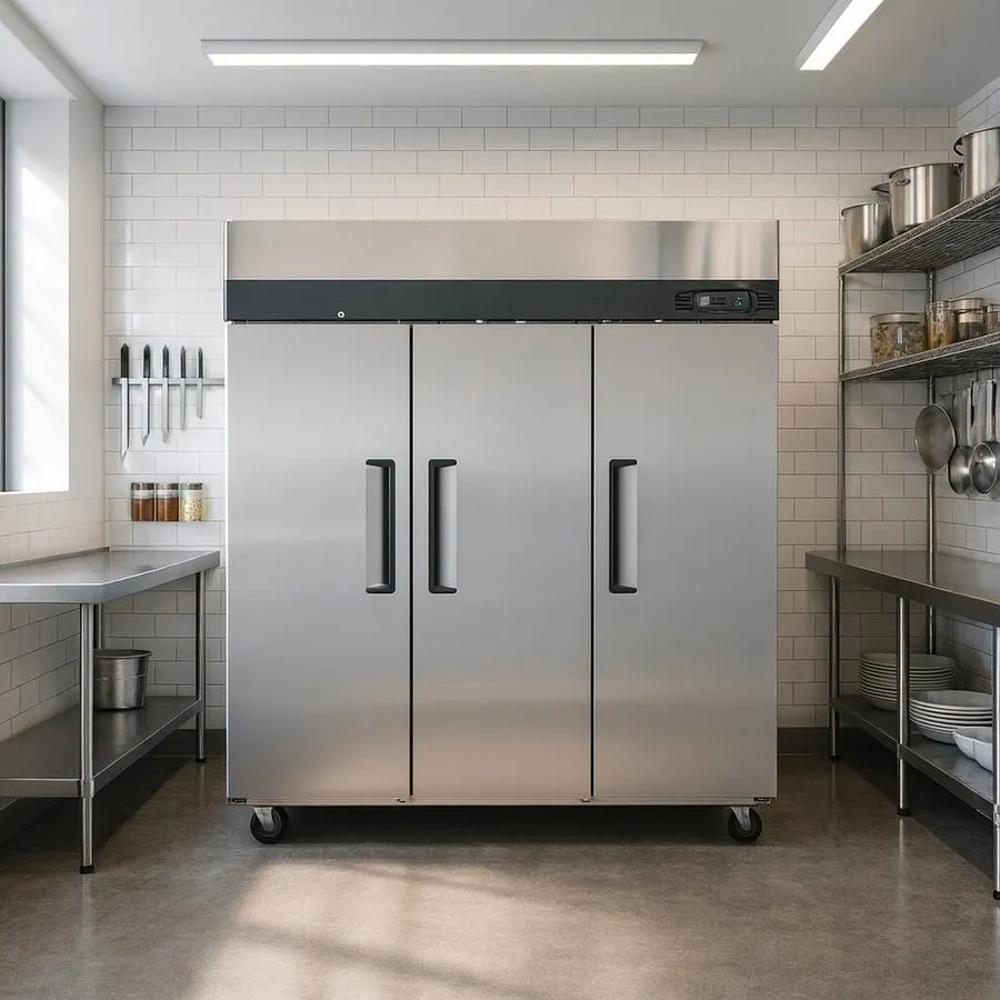 Холодильный шкаф Migali C-3R-HC 77" 3-Section Reach-In Refrigerator w/ 3 Solid D