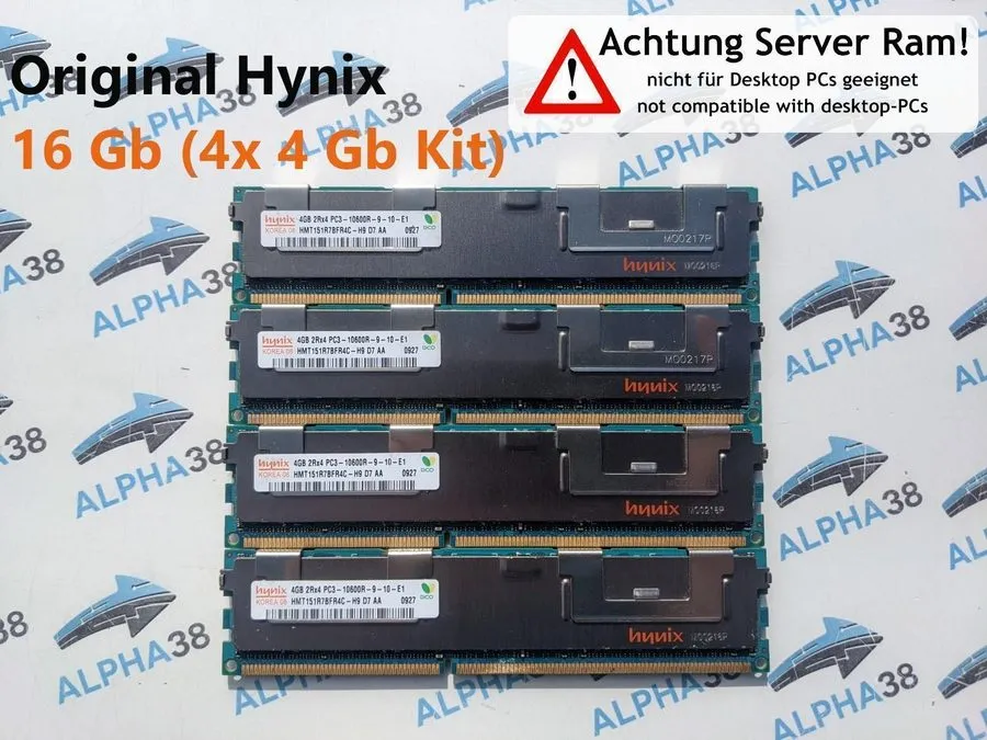 Сервер Hynix 16GB (4x 4GB) RDIMM ECC Reg DDR3-1333 Dell PowerEdge R310 Server RA