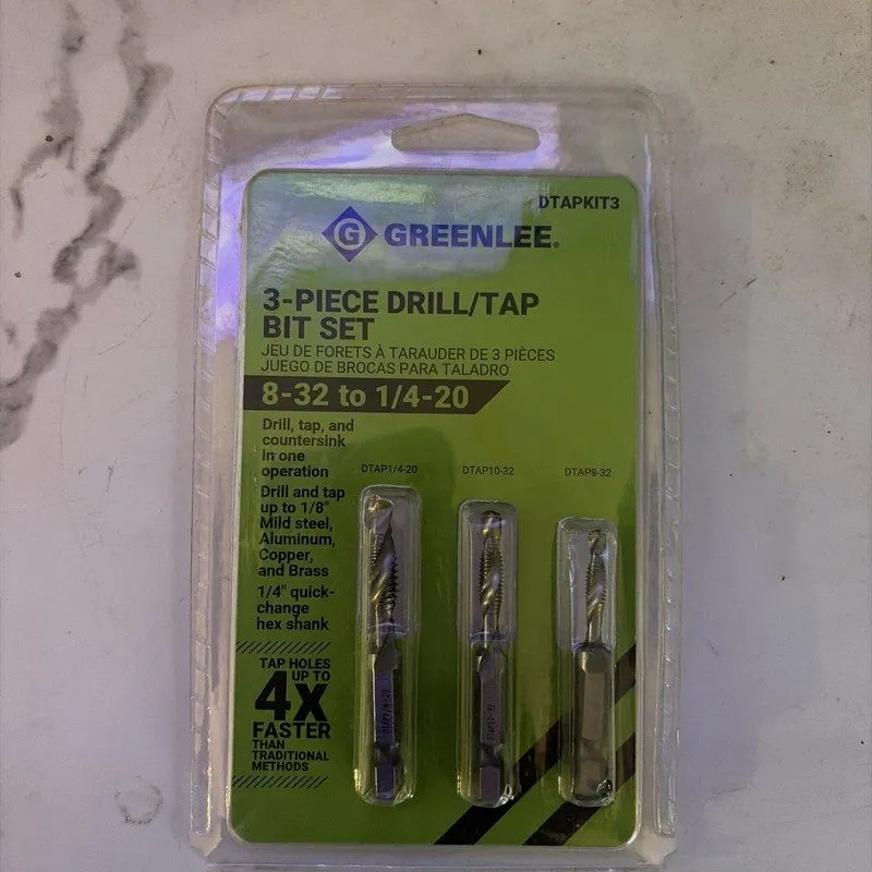 Электрооборудование Greenlee Drill/Tap Bit Set DTAPKIT3, 8-32 to 1/3-20