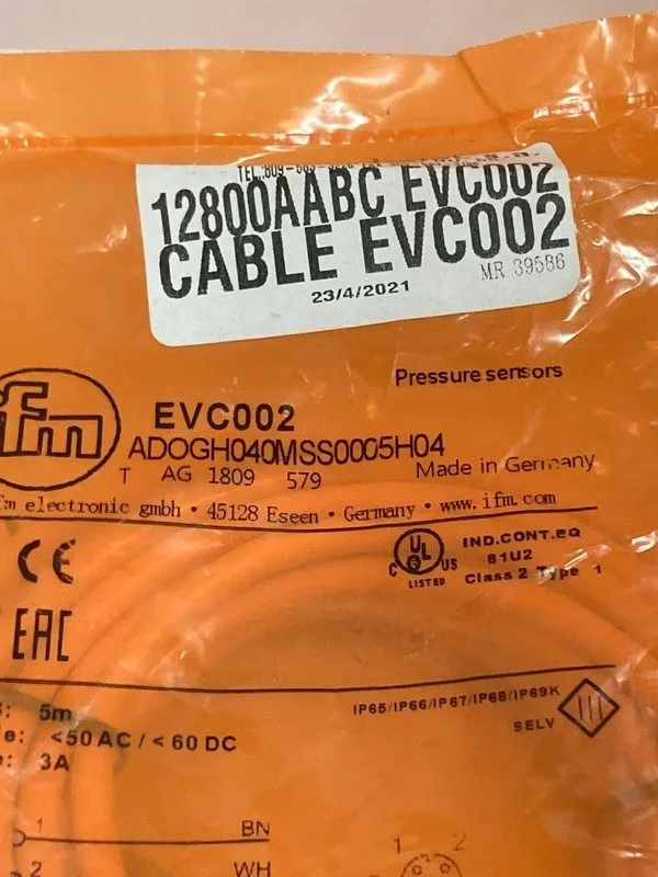 Соединительный кабель IFM EVC002 CORDSET SINGLE ENDED M12 FEMALE STRAIGHT