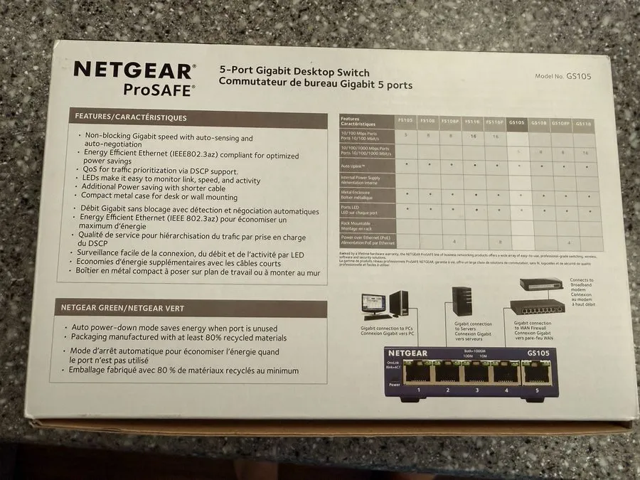 Коммутатор NETGEAR ProSafe GS105 Desktop Switch 5-Port Gigabit GS105NA