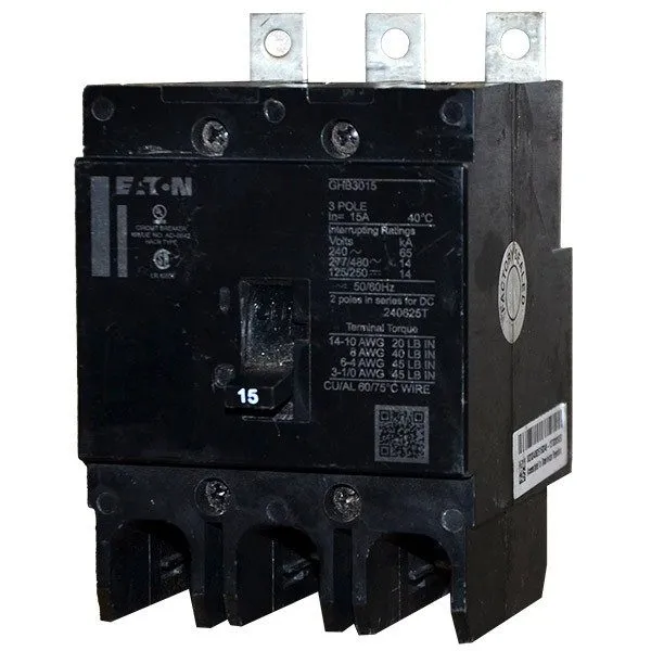 Автоматический выключатель Eaton/Cutler Hammer GHB3015 15 Amp 3 Pole 277/480V Ci