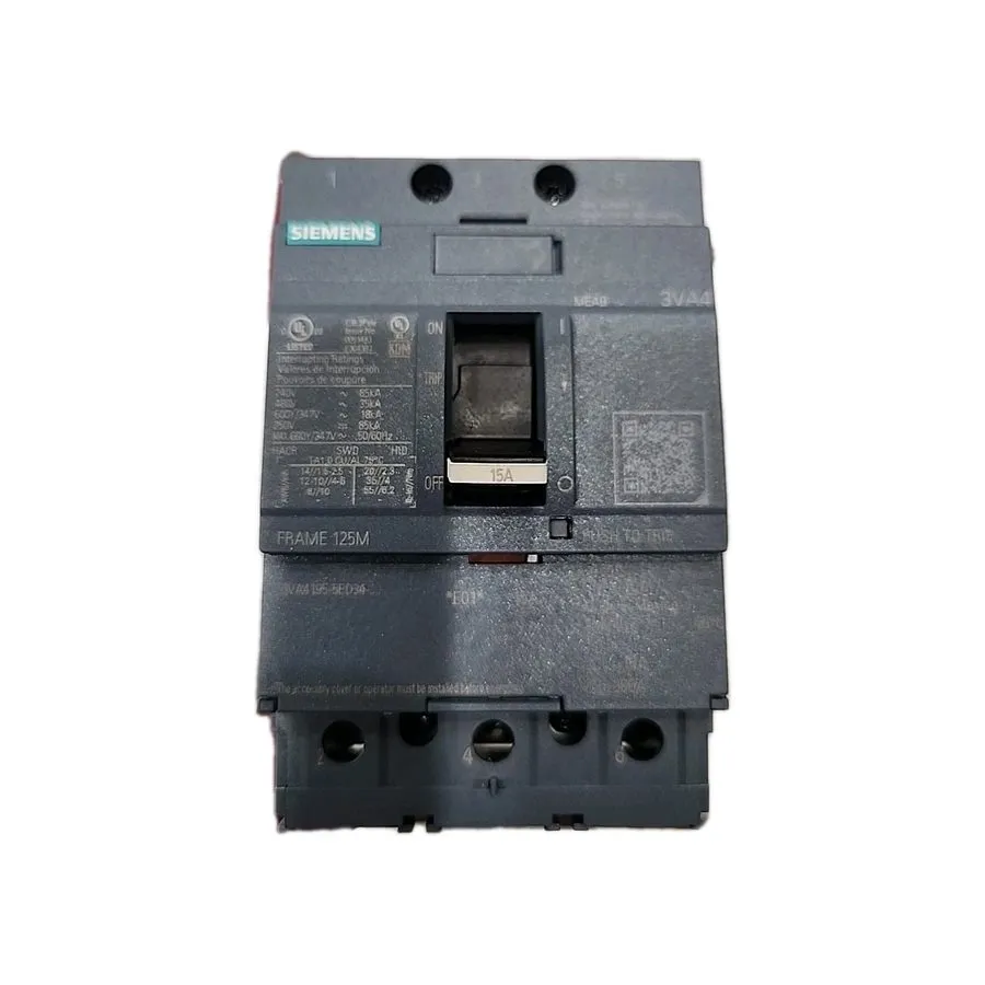 Автоматический выключатель 1 Siemens 3VA4195-5ED34-0AA0 3 Pole 15 Amp Circuit Br — фото лота 4