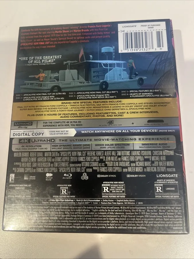 Лабораторный прибор Apocalypse Now 4K Ultra HD Blu-ray 40th Anniversary Edition  — фото лота 1