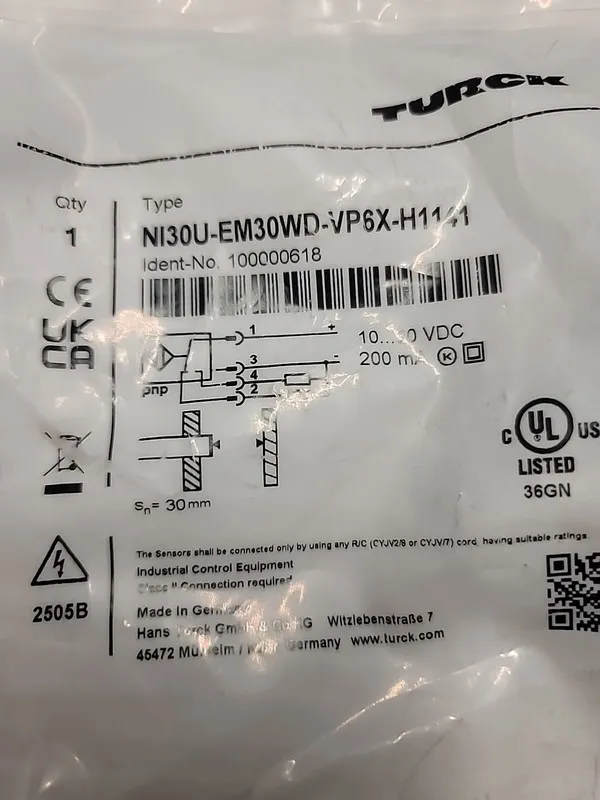 Датчик приближения Turck Ni30U-EM30WD-VP6X-H1141 Proximity Sensor 10-30VDC 200mA