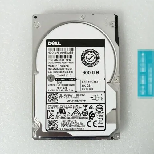 Жёсткий диск HUC101860CSS200 6DWVP Dell GEN13 600GB 10K RPM 12Gb/s 2.5"SAS Hard