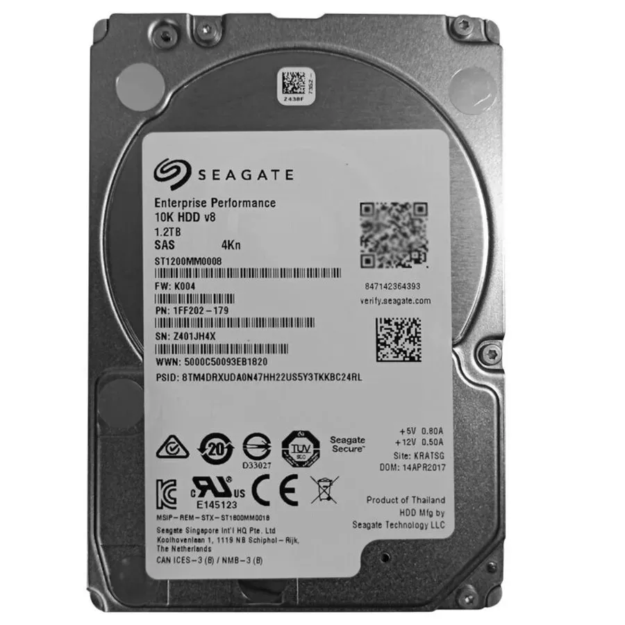Сервер Seagate ST1200MM0008 1.2TB 2.5” 10K 12G 12Gbps SAS Server 4KN Hard Drive