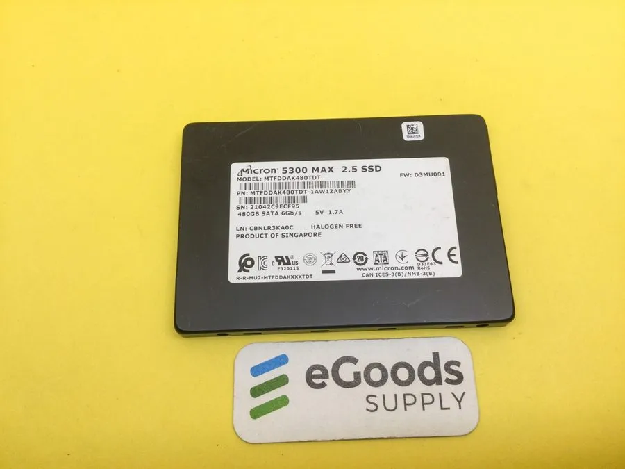 SSD-накопитель MICRON 5300 MAX 2.5 SSD 480GB SATA 6Gb/s MTFDDAK480TDT