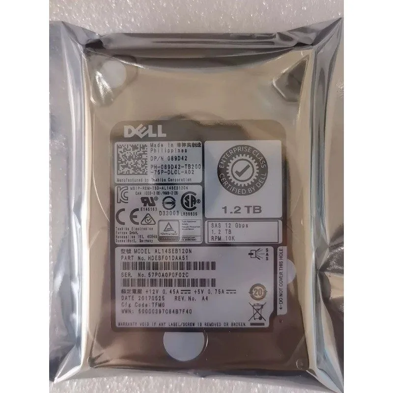 Жёсткий диск Dell 089D42 1.2TB 10K 12GB/s SAS 2.5" HDD 89D42 Hard Drive