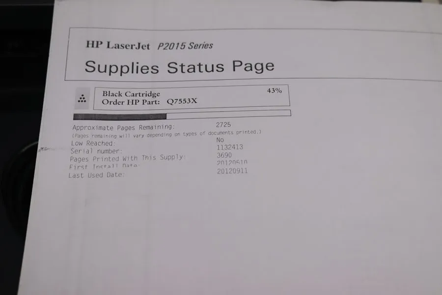 Лазерный принтер HP LaserJet P2015 CB366A Laser Printer Page Count 121K