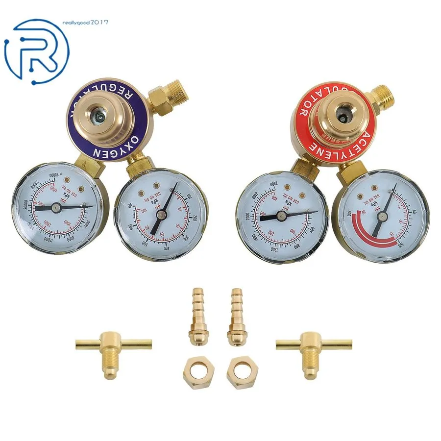 Трубопроводная арматура Oxygen Acetylene Gas Regulator Welding Cutting Torch Dua — фото лота 2