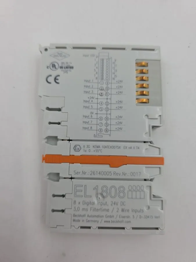 Модуль ввода-вывода EL1808 Beckhoff EtherCAT Digital Input Terminal, 24VDC, 8DI,