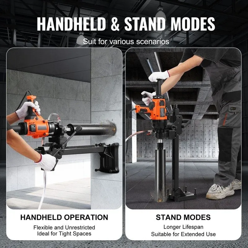 Оборудование 2000W Diamond Core Drill 0.8-6.3in, Handheld & Stand Use — фото лота 2