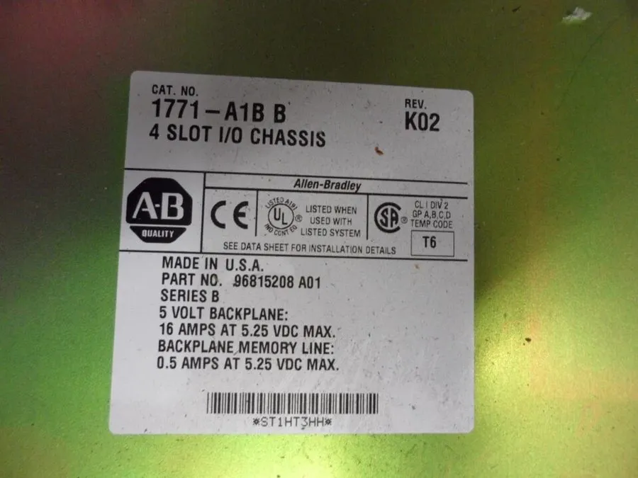 Модуль ввода-вывода Allen Bradley 1771-A1B B / 4 Slot I/O Chassis