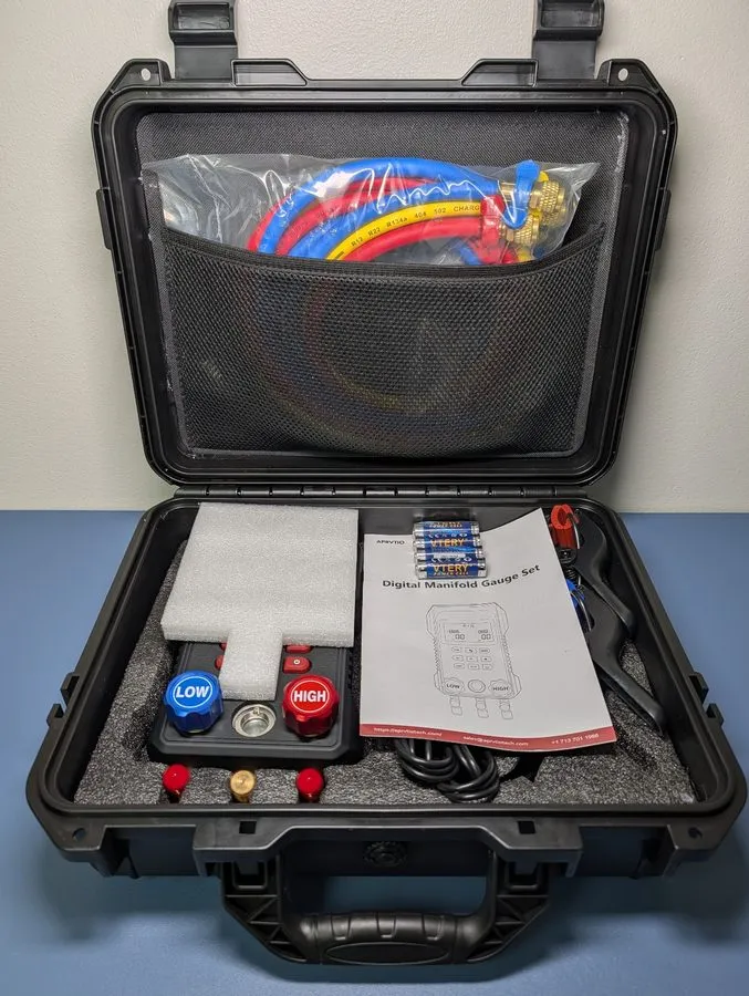 Манометрический коллектор Digital HVAC Gauge, Aprvtio AMF-300 AC Manifold Gauge  — фото лота 1