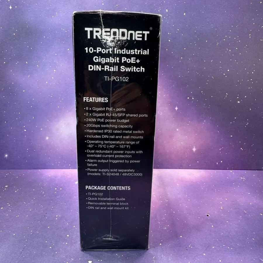 Коммутатор TRENDnet TI-PG102,10-Port Hardened Industrial Gigabit PoE+ DIN-Rail N — фото лота 1
