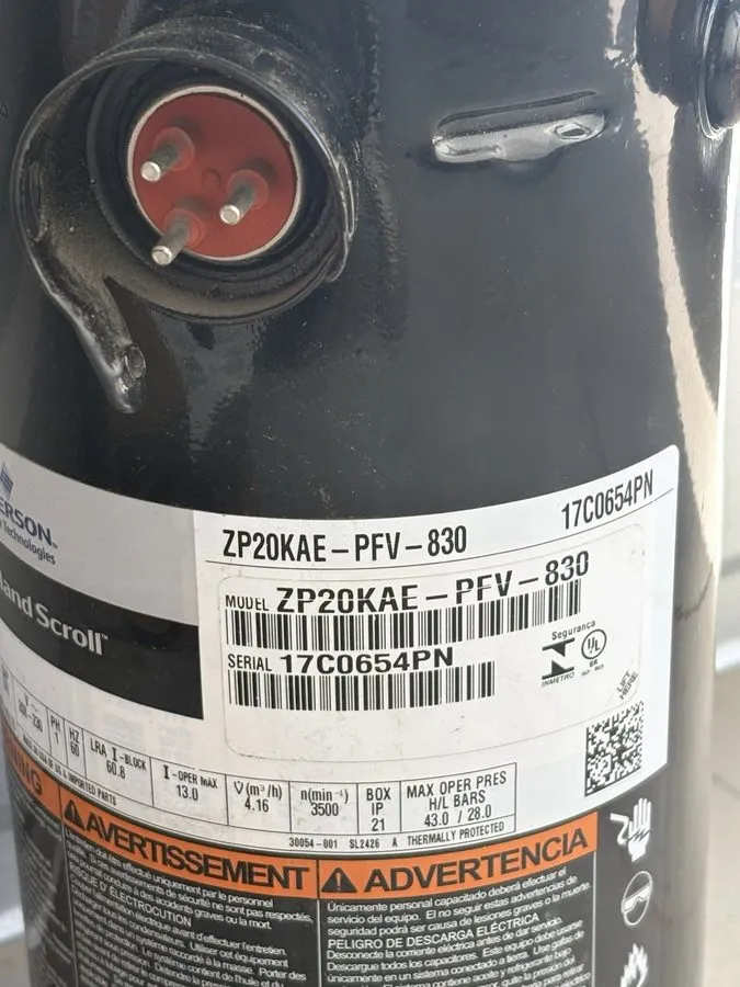 Компрессор Copeland ZP20KAE-PFV-830 20,000 BTU R410A Scroll Compressor 208-230V  — фото лота 2