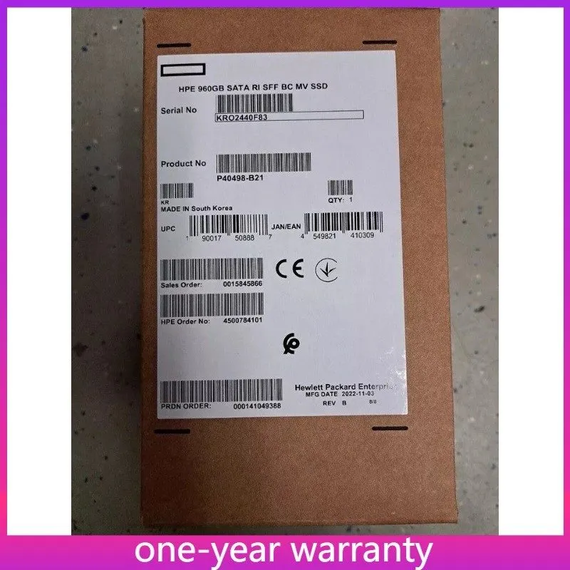 Жёсткий диск HPE 960GB P40498-B21 P41523-001 SATA 6Gb/s 2.5" SFF Gen10 Plus Soli