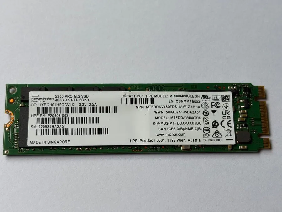 SSD-накопитель HP Micron MTFDDAV480TDS 5300 Pro 480GB M.2 2280 6G/s SATA Solid S