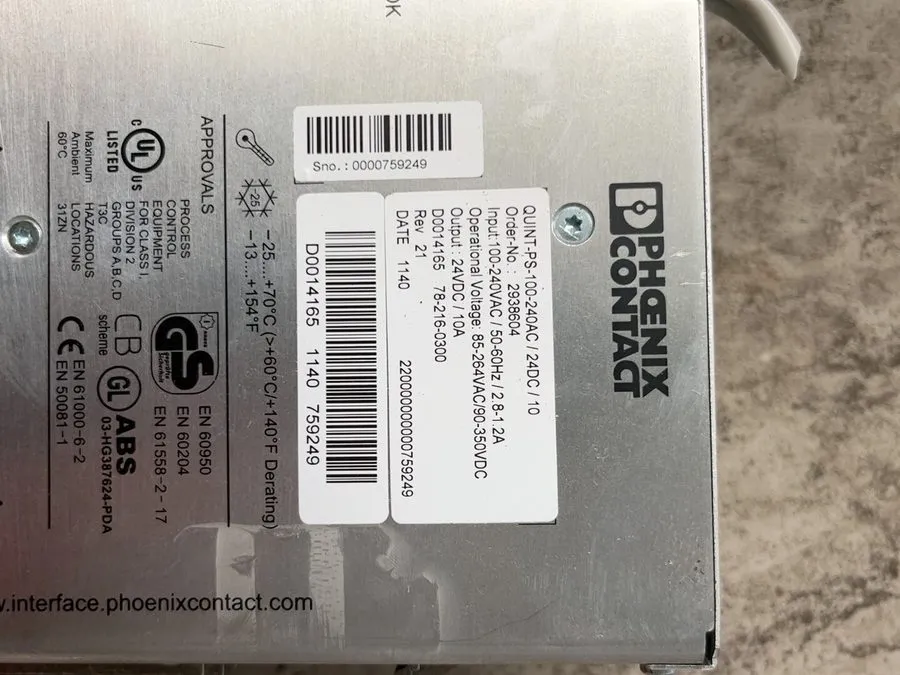 Блок питания Phoenix QUINT-PS-100-240AC/24D 2938581 Power Supply