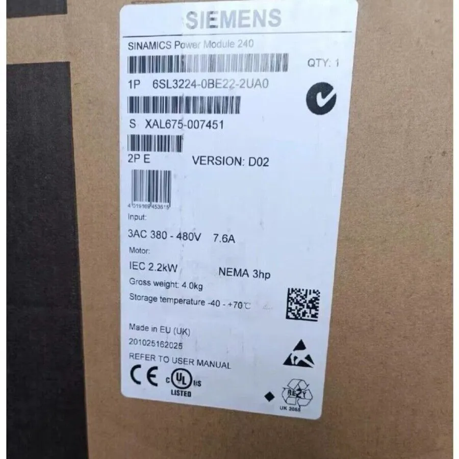 Частотный преобразователь Siemens 6SL3224-0BE22-2UA0 SINAMICS POWER MODULE 240 2