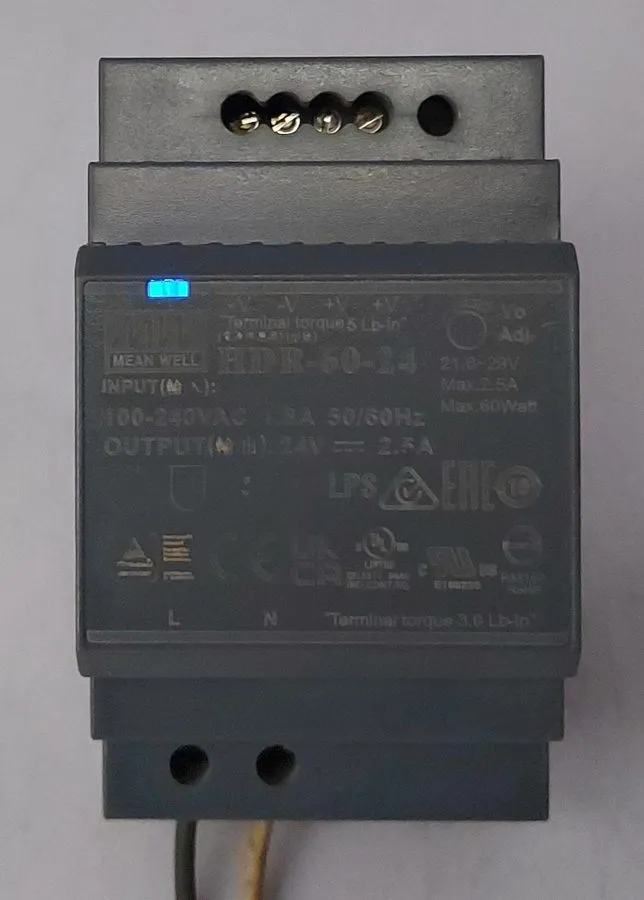 Блок питания Mean Well HDR-60-24 Ultra Slim DIN Rail Power Supply 100~240VAC to