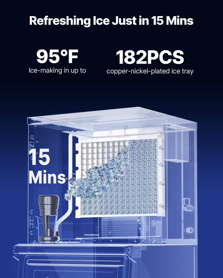 Льдогенератор 400lb/Day Commercial Ice Maker Head SS Self-Clean Adjustable