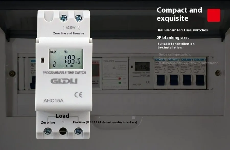 Коммутатор AHC15A DIN-Rail Time Switch 220v Timer Switch THC15A Automatic Contro — фото лота 2