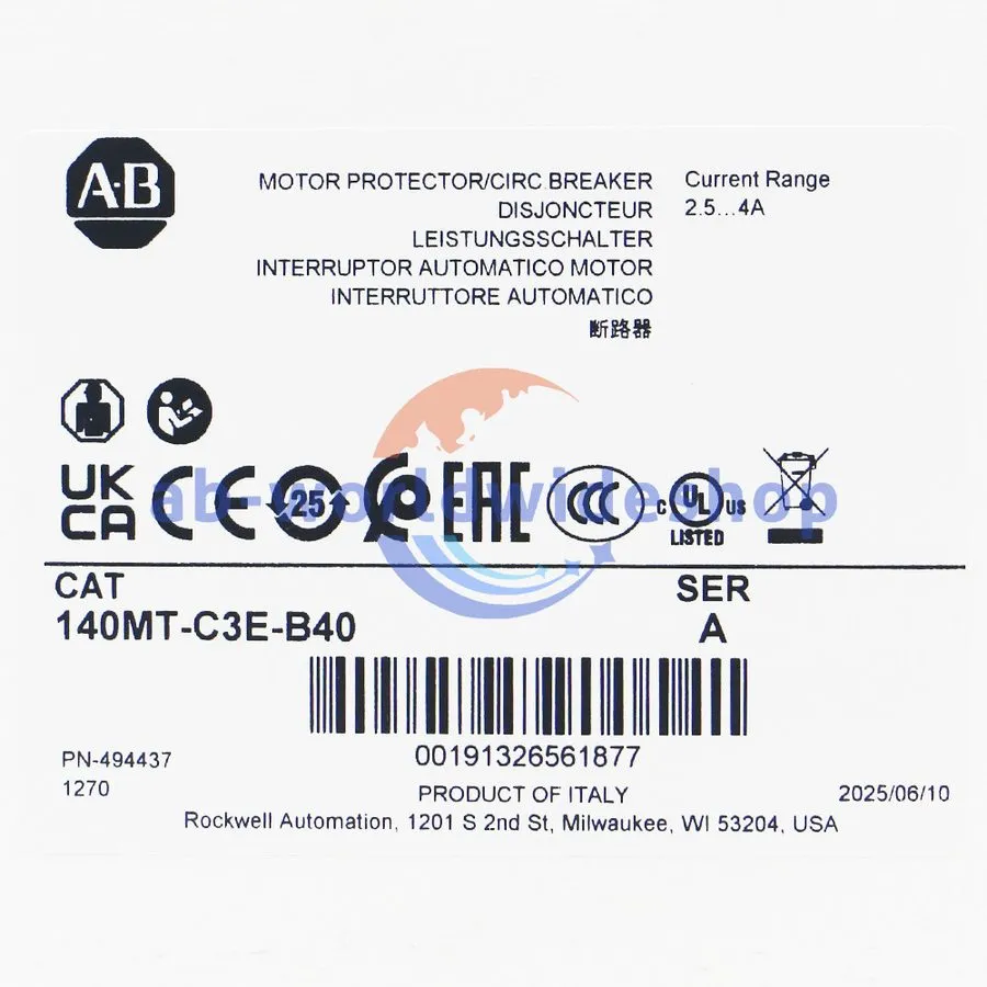 Автоматический выключатель 140MT-C3E-B40 AB MOTOR PROTECTION CIRCUIT BREAKER