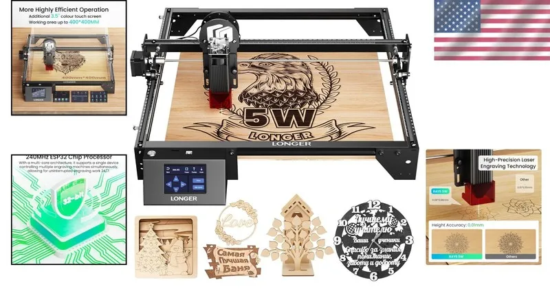 Лазерный гравёр Ray5 Laser Engraver: High Accuracy 5000MW Machine with 3.5” Touc