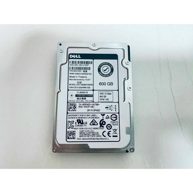 Жёсткий диск DELL 5PNGD 05PNGD HUC156060CSS200 600GB 15K 12Gbps SAS 2.5" Hard Dr