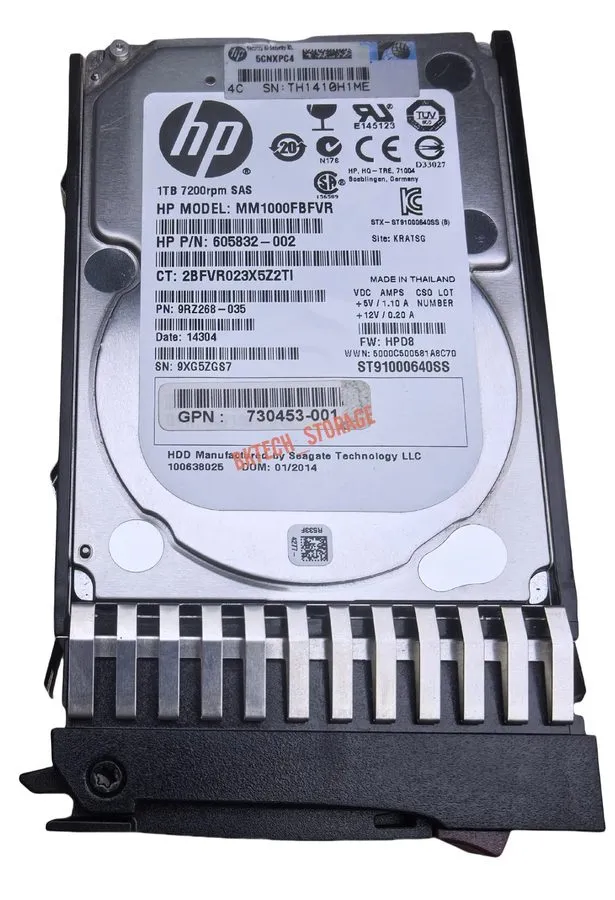 Жёсткий диск 730706-001 HPE 1TB MSA2040 C8S62A 6G SAS 7.2K SFF 2.5" DP Midliline