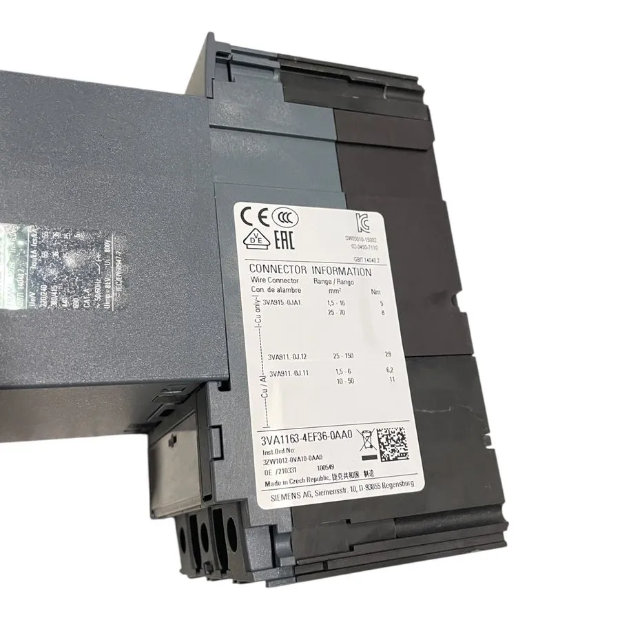 Автоматический выключатель Siemens Power Circuit Breaker 3VA11634EF360AA0 3VA11 — фото лота 1