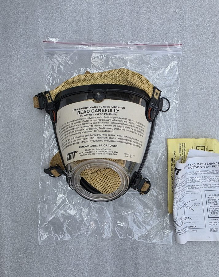 Газоанализатор Scott O-Vista Black SCBA Face Mask L (803921-02) Full Face Respir — фото лота 1