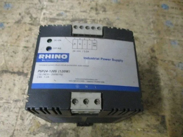 Блок питания RHINO PSP24-120S 24V DC 5A 120W DIN Rail Power Supply 120/240VAC