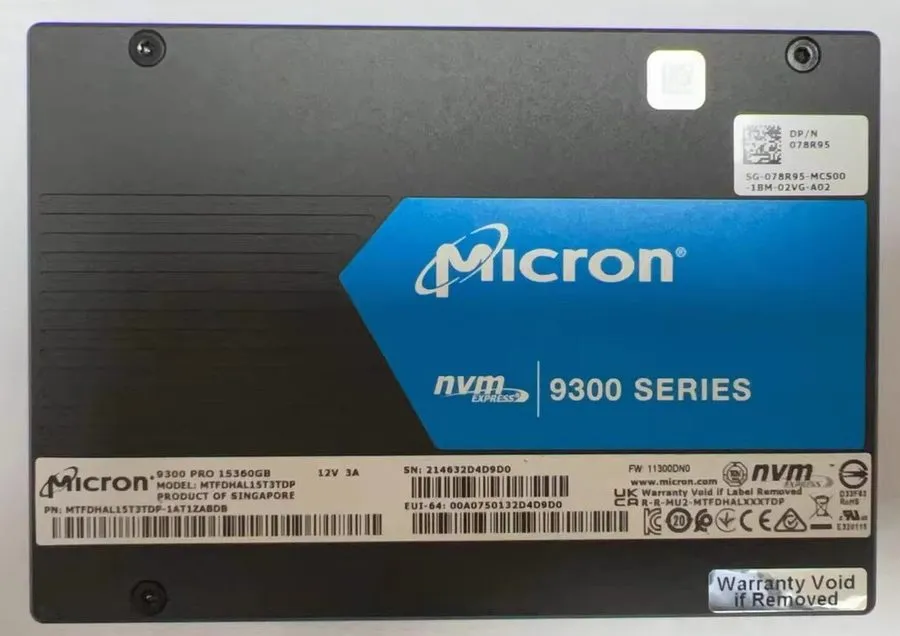 SSD-накопитель Micron 9300 PRO Series MTFDHAL15T3TDP-1AT1ZABDB 15.36TB 2.5" U.2  — фото лота 1