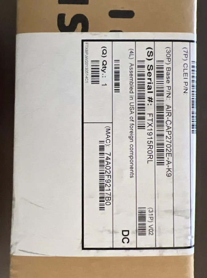 Точка доступа Wi-Fi Cisco AIR-CAP2702E-A-K9 802.11AC Cap w/ CleanAir Wireless Ac — фото лота 3