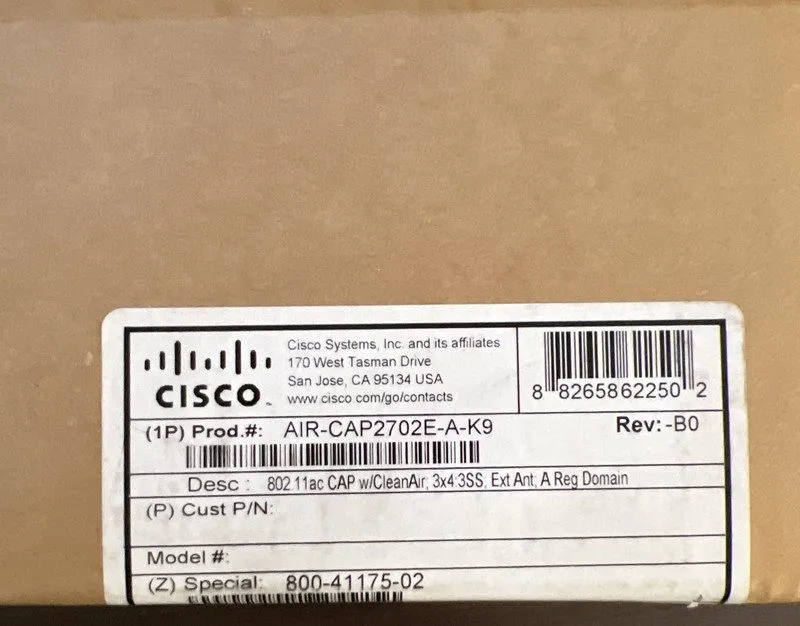 Точка доступа Wi-Fi Cisco AIR-CAP2702E-A-K9 802.11AC Cap w/ CleanAir Wireless Ac — фото лота 4
