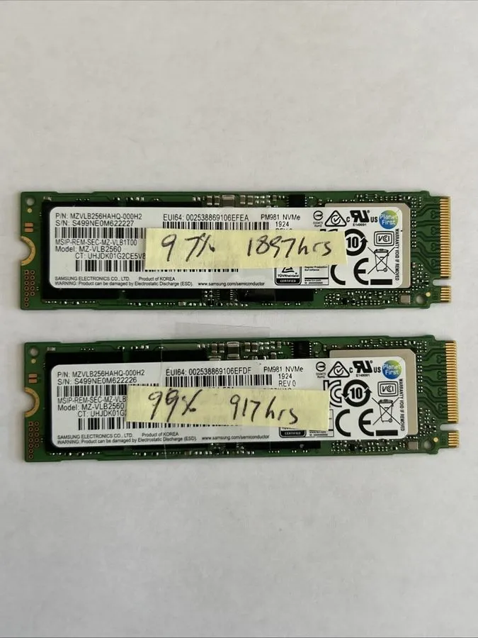 SSD-накопитель Samsung PM981 256GB MZ-VLB2560 M.2 2280 NVMe Solid State Drive SS