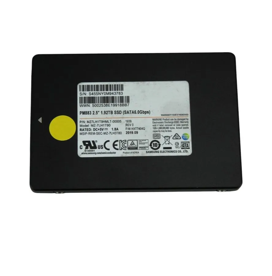 SSD-накопитель Samsung PM883 1.92TB 2.5" SATA Internal SSD MZ7LH1T9HMLT-00005 90