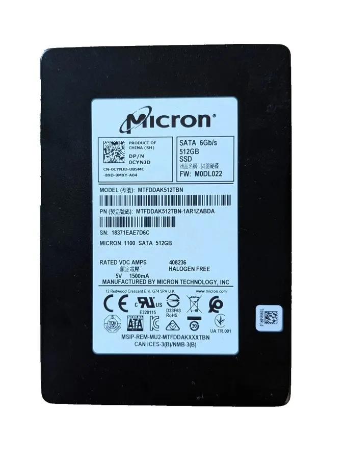SSD-накопитель Micron MTFDDAK512TBN 2.5 inch SATA SSD 512GB Japan