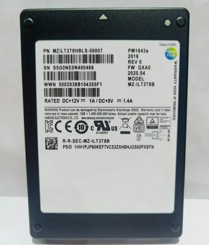 SSD-накопитель 3.84TB SSD Samsung PM1643a 2.5" SAS MZ1LT3T8HBLS-00007 MZ-ILT3T8B