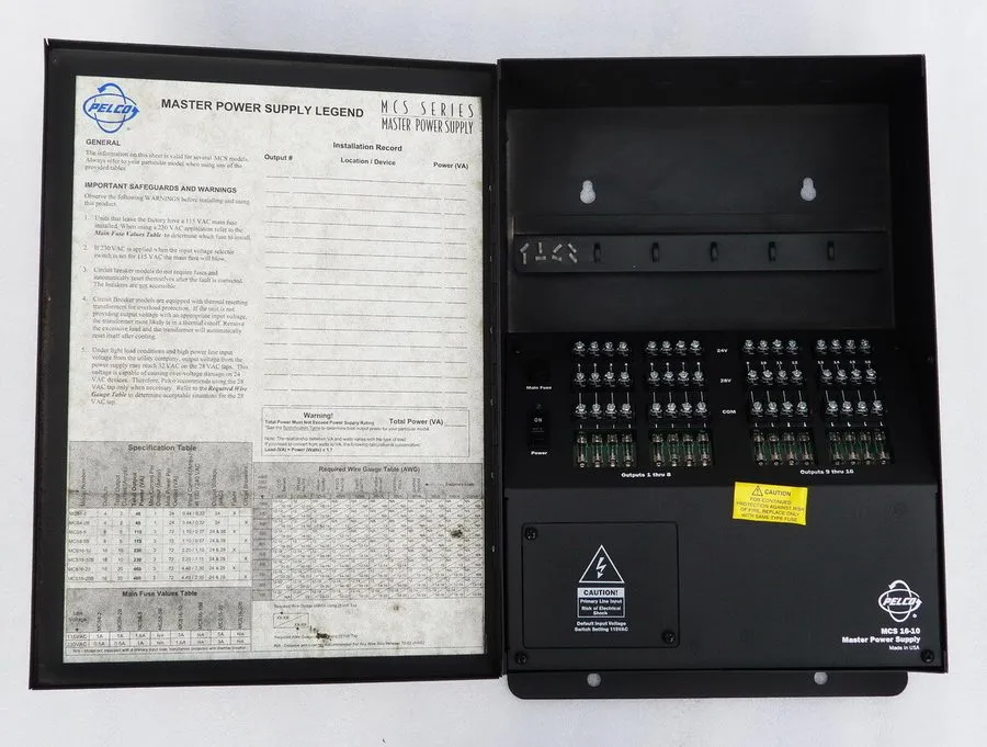 Блок питания Pelco MCS16-10 10A 24/28V Master Camera Power Supply PLEASE