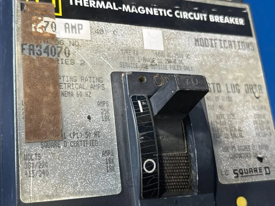Автоматический выключатель Square D FA34070 Circuit Breaker 70A 3-Pole 480V SEE